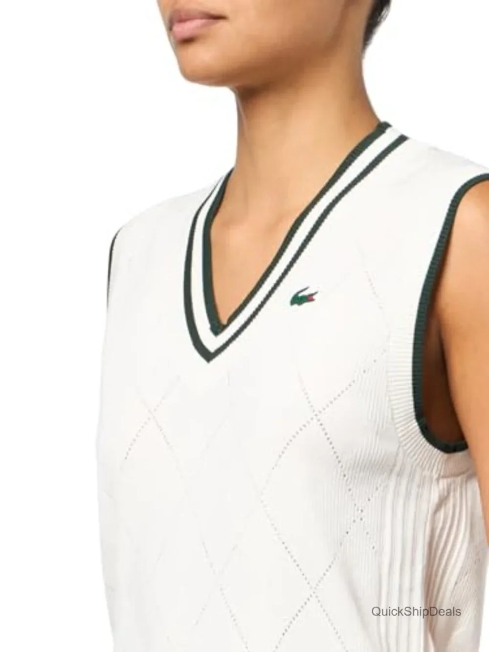 Golf Sweater Vest Argyle Sleeveless V-Neck Performance Pullover